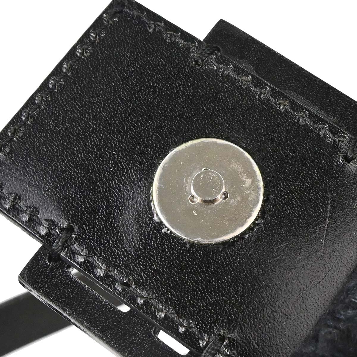 Fendi Black Wool Mamma Baguette Handbag