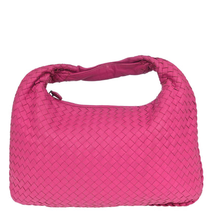 Bottega Veneta Pink Lambskin Intrecciato Hobo Handbag