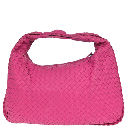 Bottega Veneta Pink Lambskin Intrecciato Hobo Handbag