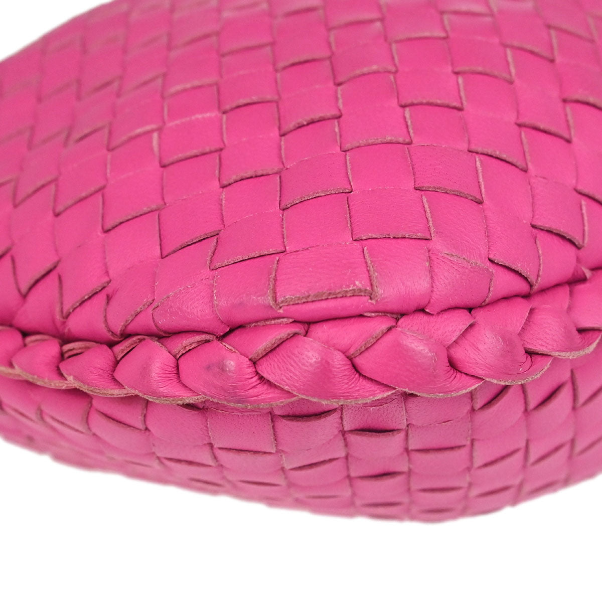 Bottega Veneta Pink Lambskin Intrecciato Hobo Handbag
