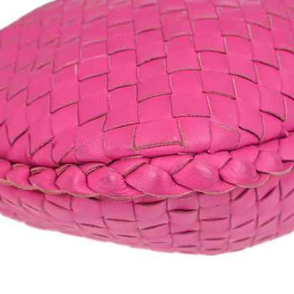Bottega Veneta Pink Lambskin Intrecciato Hobo Handbag