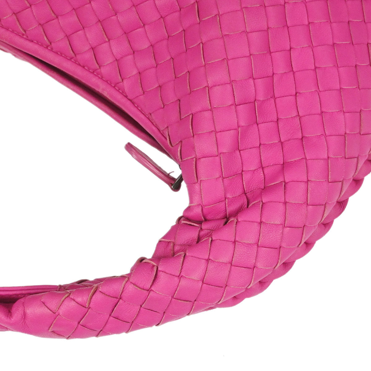 Bottega Veneta Pink Lambskin Intrecciato Hobo Handbag
