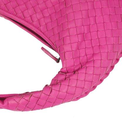 Bottega Veneta Pink Lambskin Intrecciato Hobo Handbag
