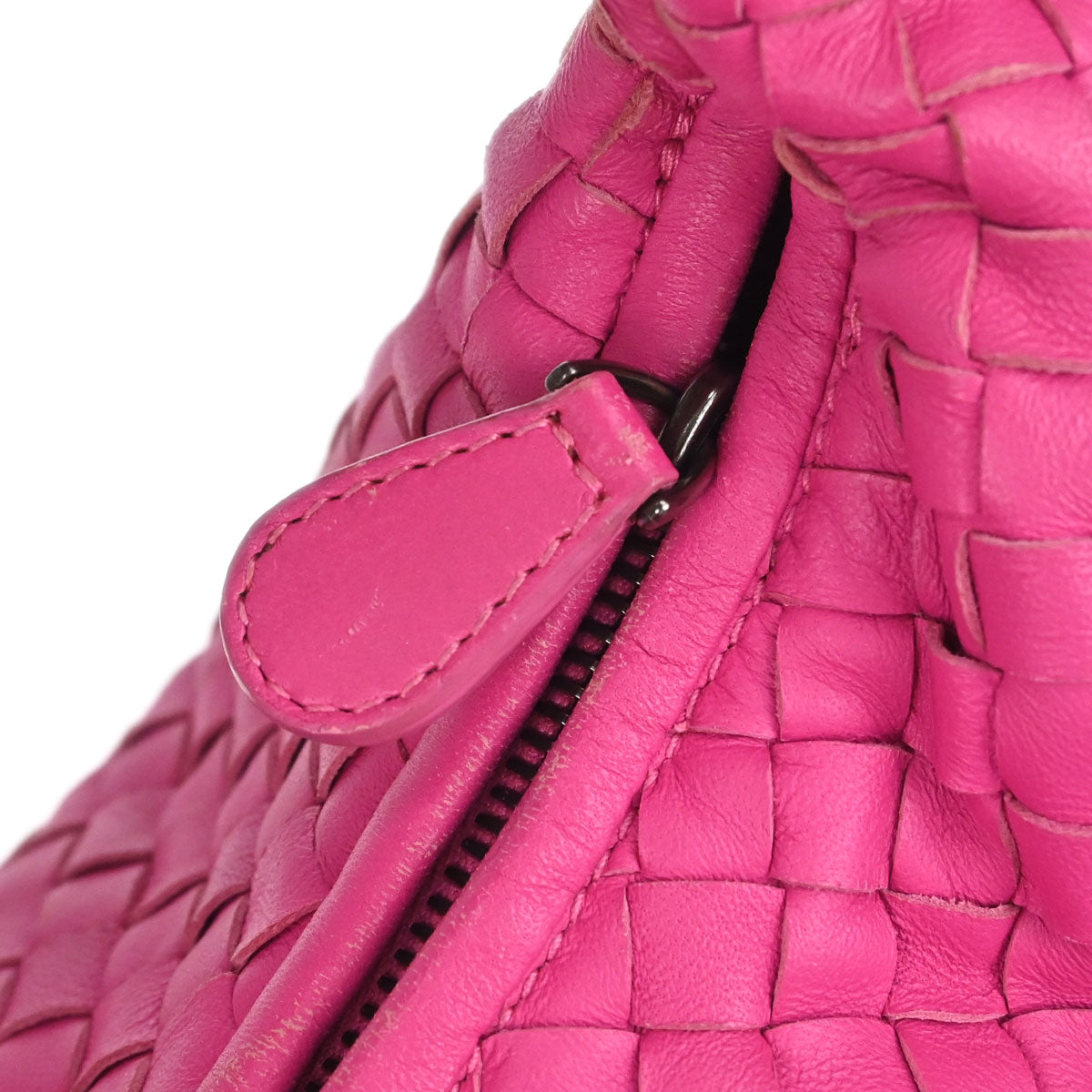 Bottega Veneta Pink Lambskin Intrecciato Hobo Handbag
