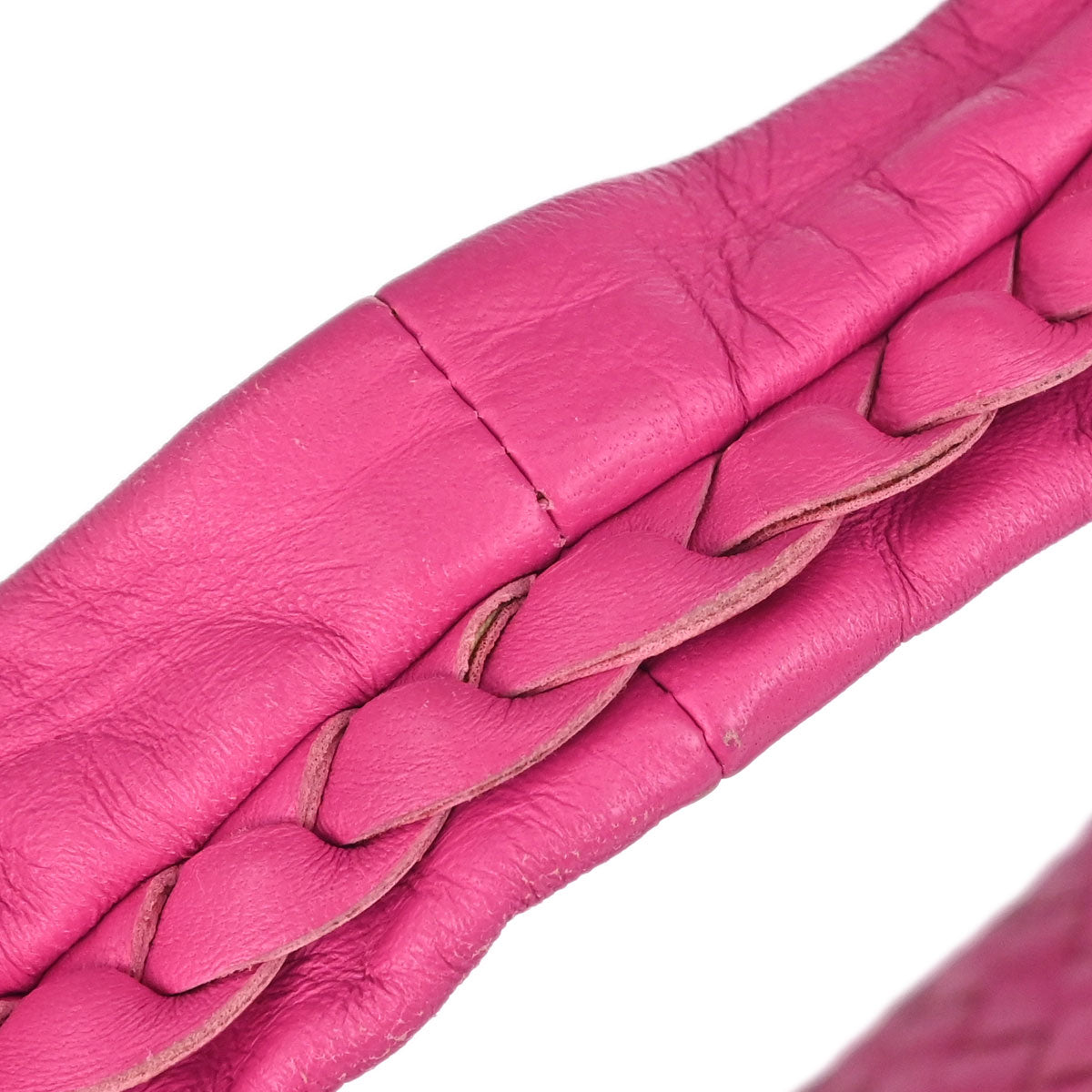 Bottega Veneta Pink Lambskin Intrecciato Hobo Handbag