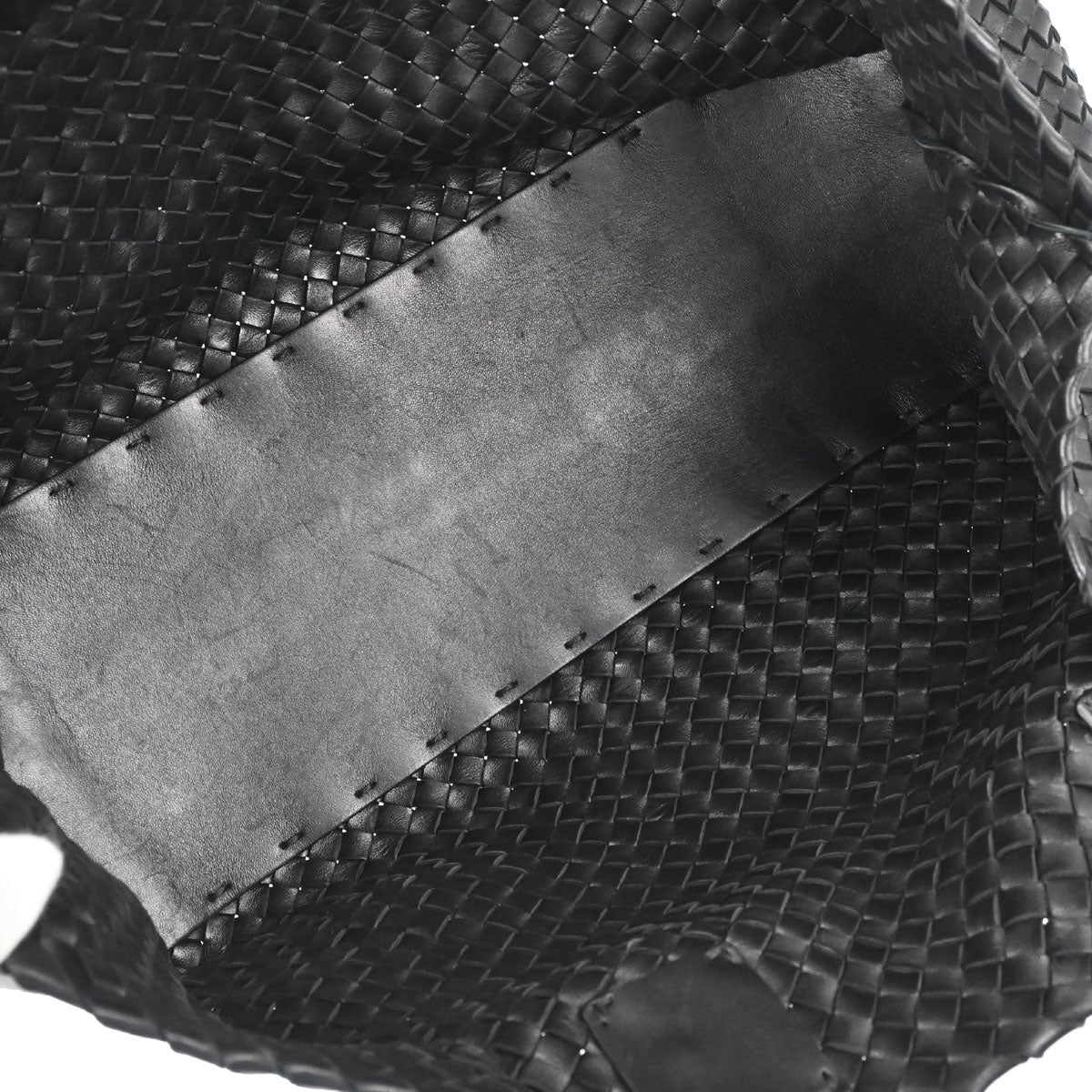 Bottega Veneta Black Lambskin Intrecciato Cabat MM Tote
