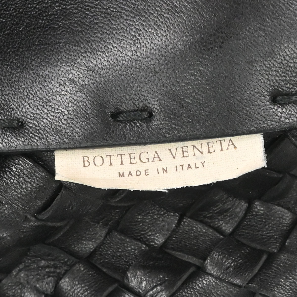 Bottega Veneta Black Lambskin Intrecciato Cabat MM Tote