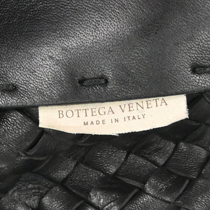 Bottega Veneta Black Lambskin Intrecciato Cabat MM Tote