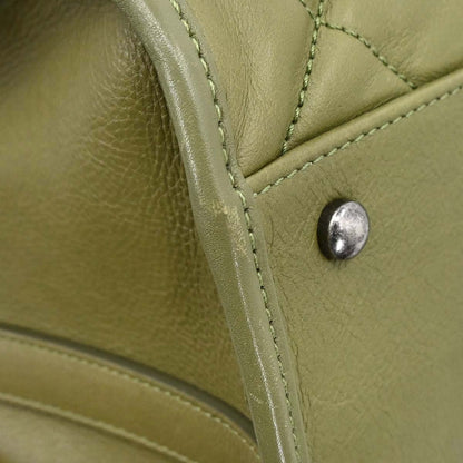 Chanel Green Calfskin Casual Riviera Bowling Bag 2way Shoulder Handbag