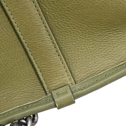 Chanel Green Calfskin Casual Riviera Bowling Bag 2way Shoulder Handbag