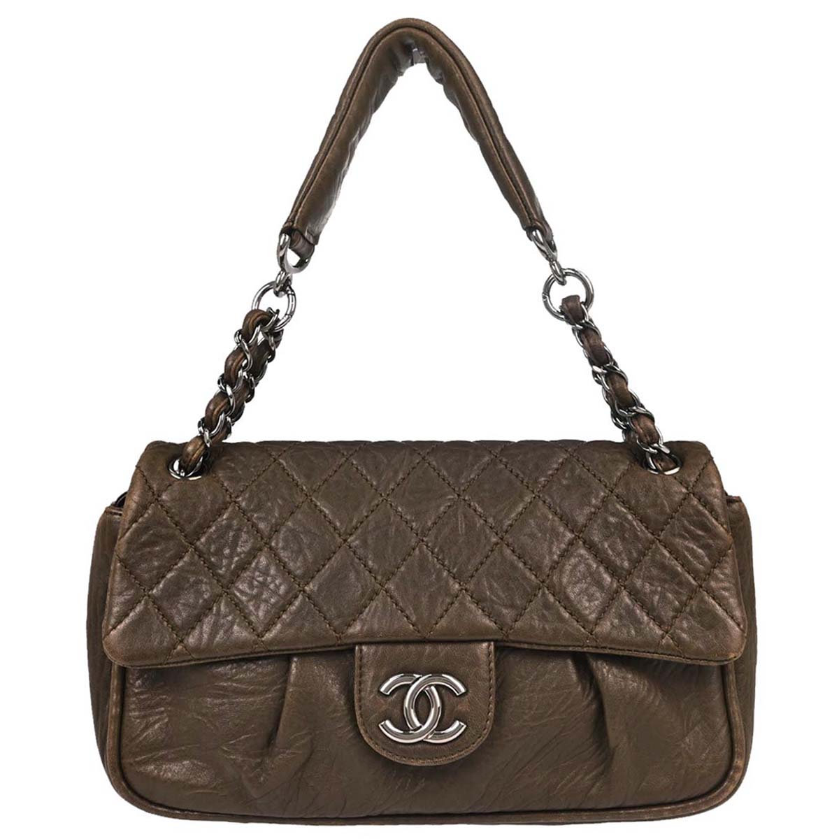 Chanel Brown Lambskin Lady Braid Handbag