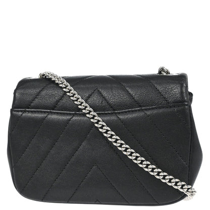 Chanel Black Calfskin Chevron Shoulder Bag