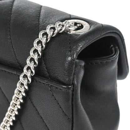 Chanel Black Calfskin Chevron Shoulder Bag