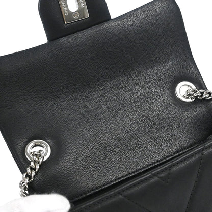 Chanel Black Calfskin Chevron Shoulder Bag
