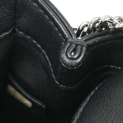 Chanel Black Calfskin Chevron Shoulder Bag