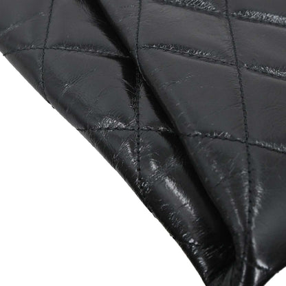 Chanel Black Glazed Calfskin Coco Pleats Shoulder Bag