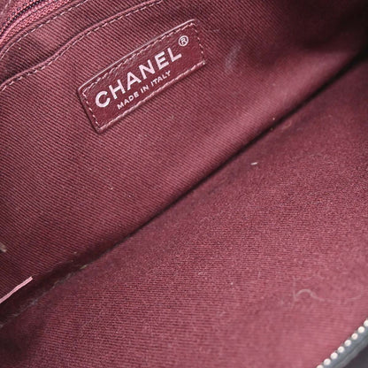 Chanel Black Glazed Calfskin Coco Pleats Shoulder Bag
