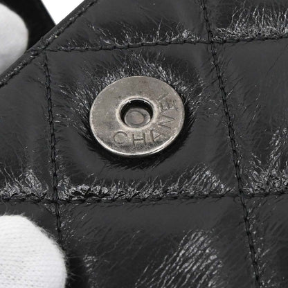 Chanel Black Glazed Calfskin Coco Pleats Shoulder Bag