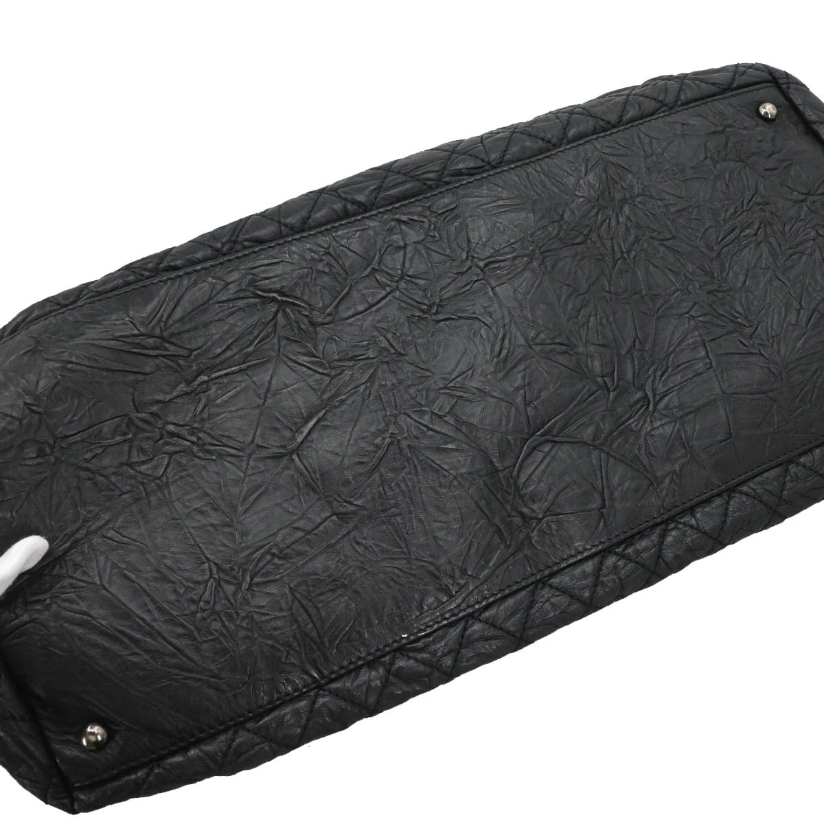 Chanel Black Calfskin Coco Rider Bowling Bag Handbag