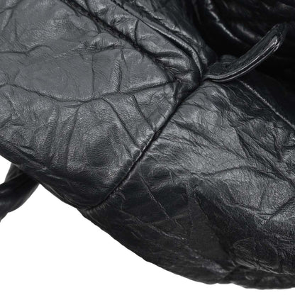 Chanel Black Calfskin Coco Rider Bowling Bag Handbag