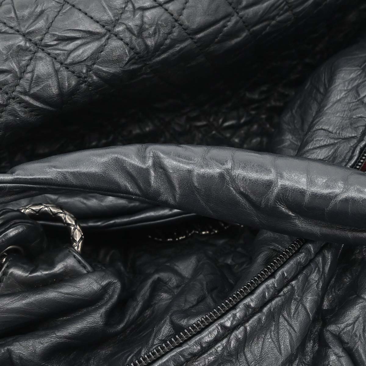 Chanel Black Calfskin Coco Rider Bowling Bag Handbag