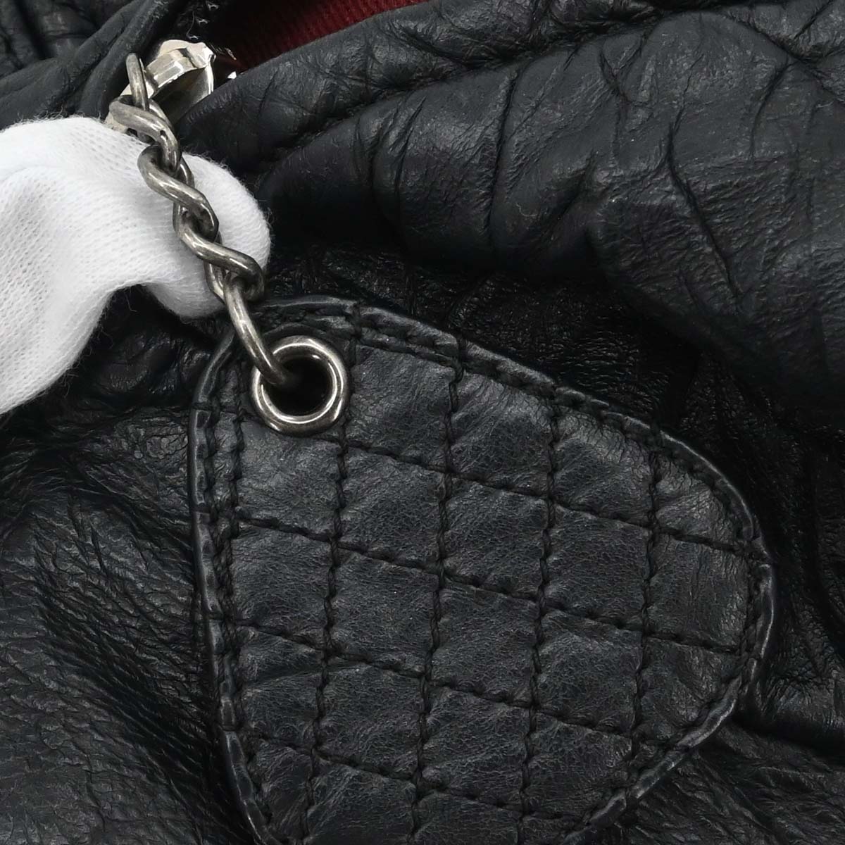 Chanel Black Calfskin Coco Rider Bowling Bag Handbag