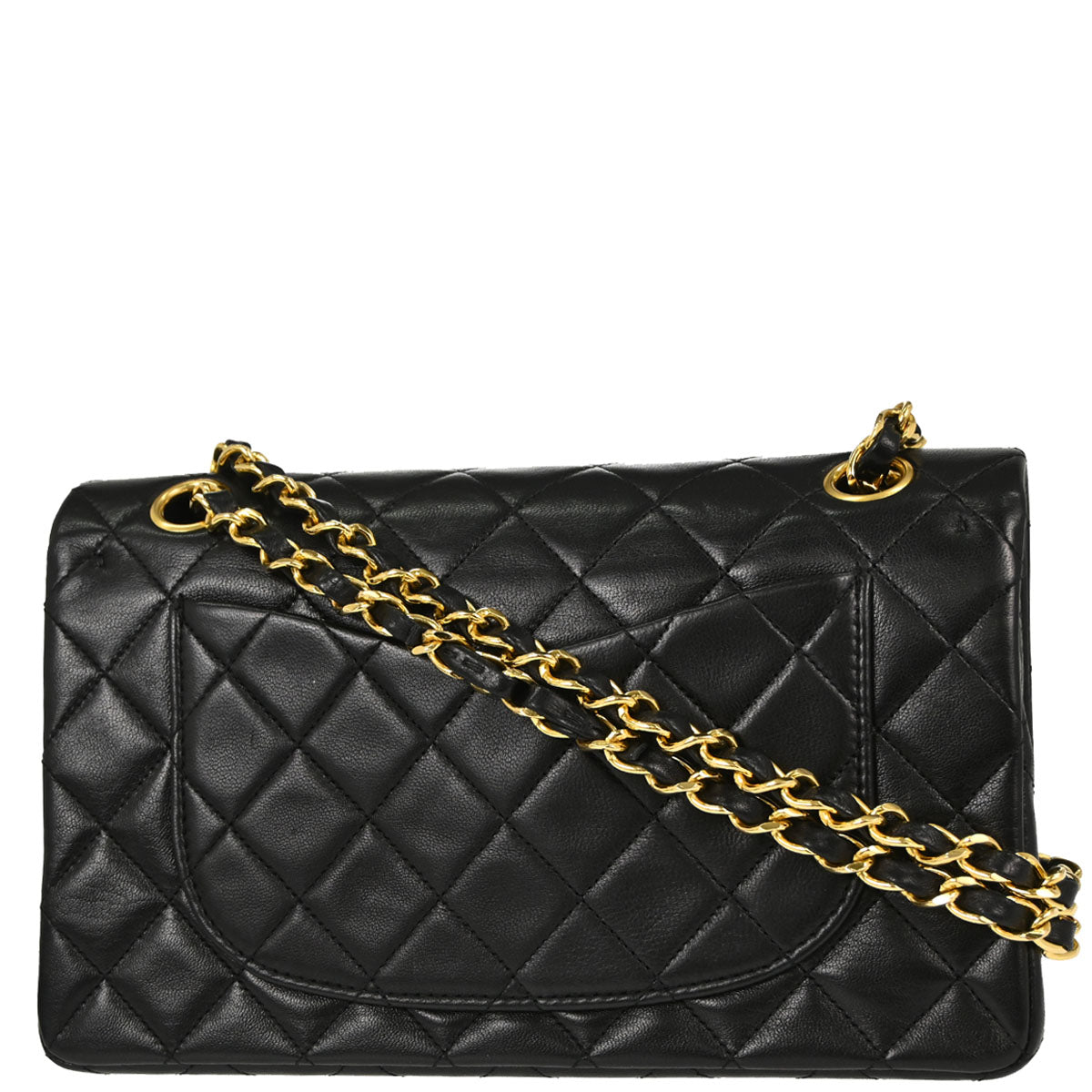 Chanel Black Lambskin Small Double Flap Shoulder Bag