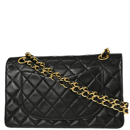 Chanel Black Lambskin Small Double Flap Shoulder Bag