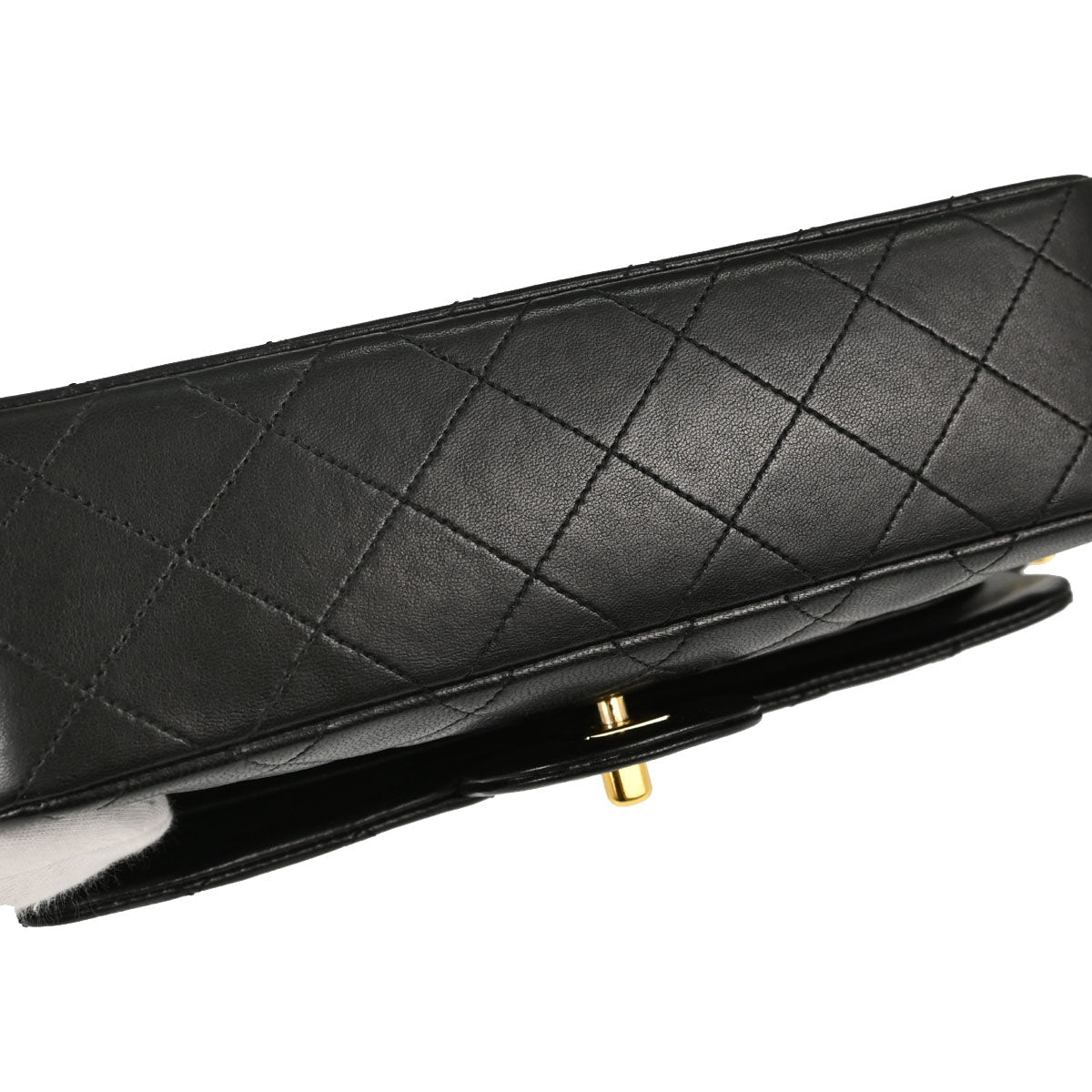 Chanel Black Lambskin Small Double Flap Shoulder Bag