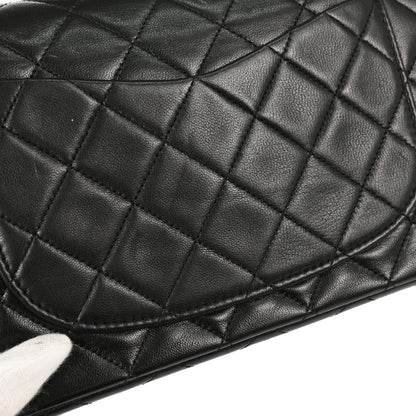 Chanel Black Lambskin Small Double Flap Shoulder Bag