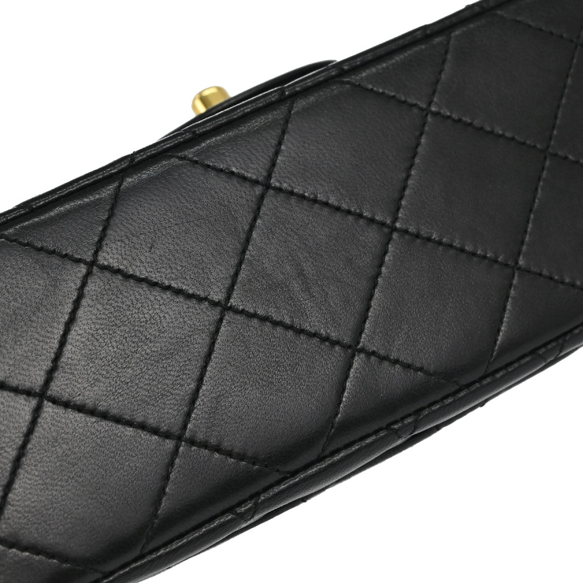 Chanel 1989-1991 Black Lambskin Small Double Flap Shoulder Bag