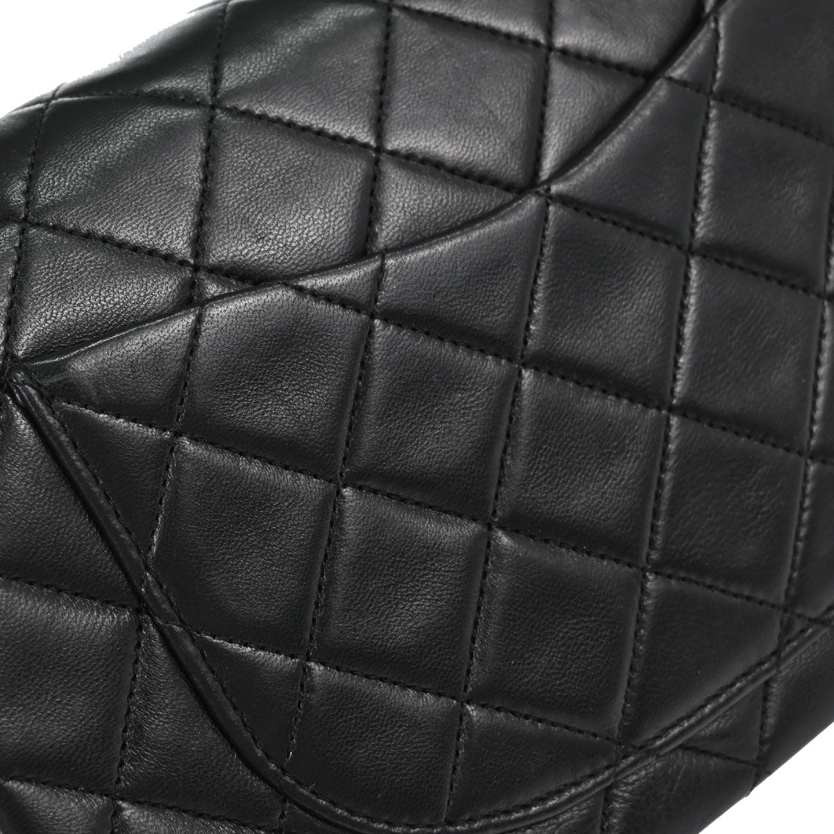 Chanel 1989-1991 Black Lambskin Small Double Flap Shoulder Bag