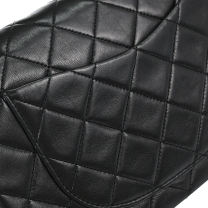 Chanel 1989-1991 Black Lambskin Small Double Flap Shoulder Bag
