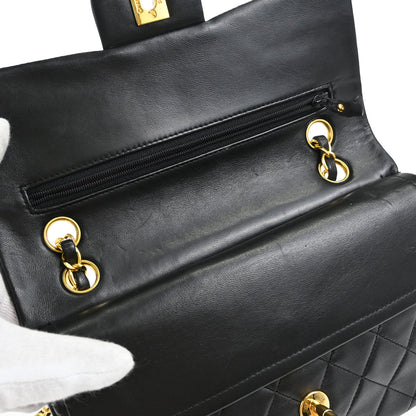 Chanel Black Lambskin Small Classic Double Flap Shoulder Bag