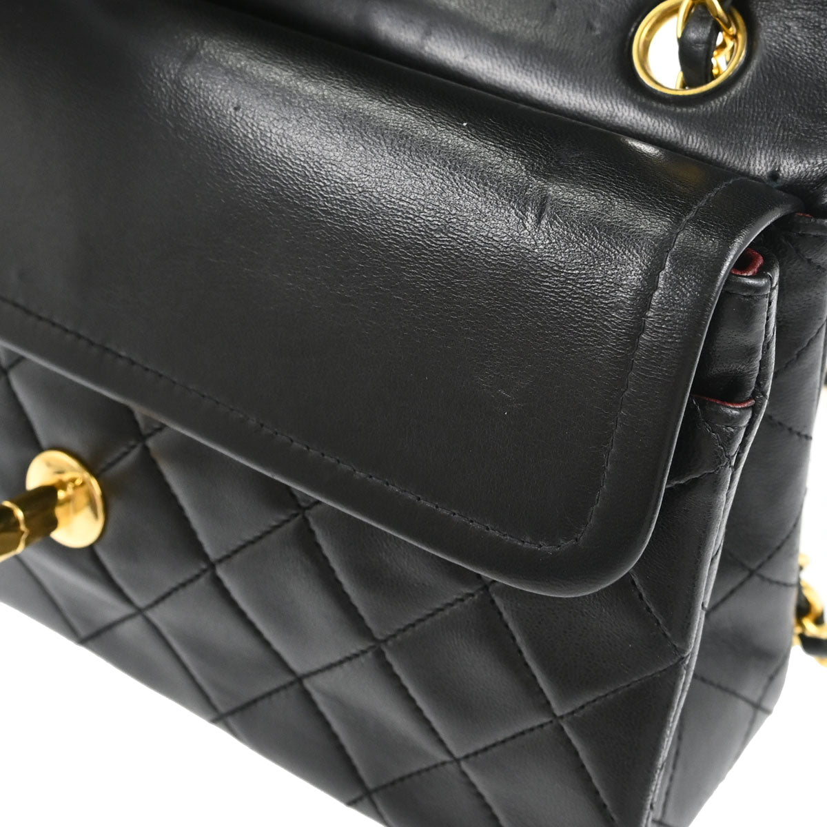 Chanel Black Lambskin Small Classic Double Flap Shoulder Bag