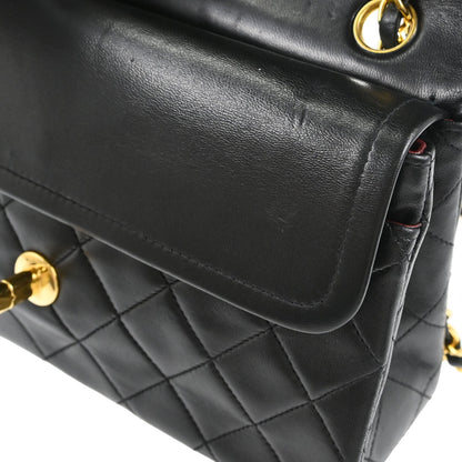 Chanel Black Lambskin Small Classic Double Flap Shoulder Bag