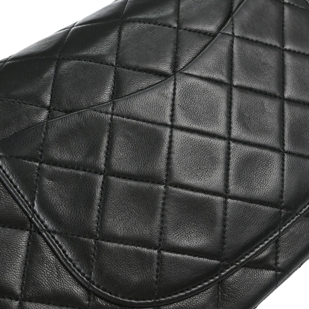 Chanel 1991-1994 Black Lambskin Small Classic Double Flap Shoulder Bag