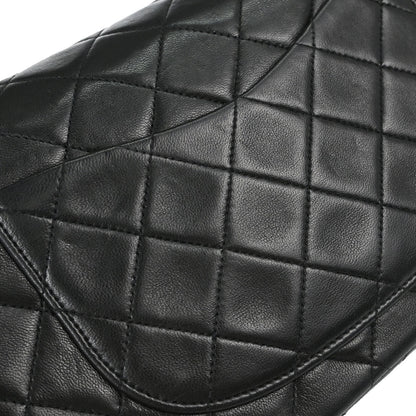 Chanel 1991-1994 Black Lambskin Small Classic Double Flap Shoulder Bag