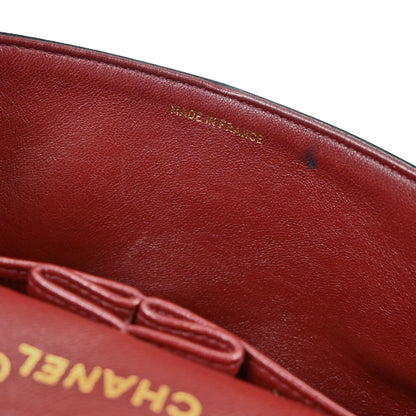 Chanel 1991-1994 Black Lambskin Small Classic Double Flap Shoulder Bag
