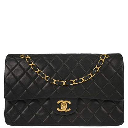 Chanel Black Lambskin Medium Classic Double Flap Shoulder Bag