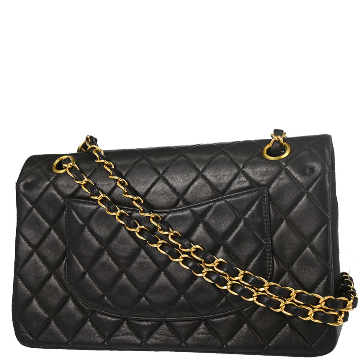 Chanel Black Lambskin Medium Classic Double Flap Shoulder Bag