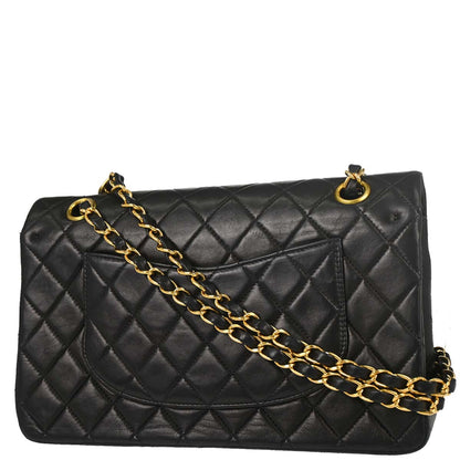 Chanel Black Lambskin Medium Classic Double Flap Shoulder Bag