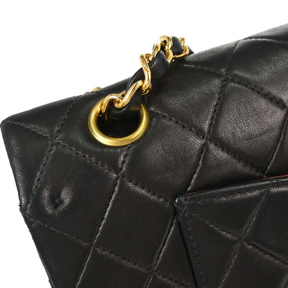 Chanel Black Lambskin Medium Classic Double Flap Shoulder Bag