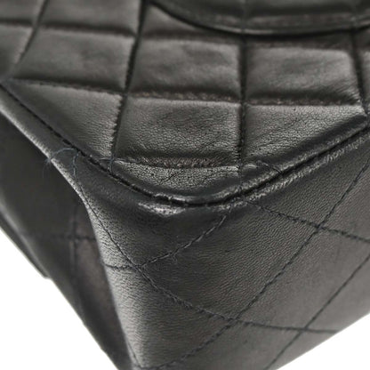 Chanel Black Lambskin Medium Classic Double Flap Shoulder Bag
