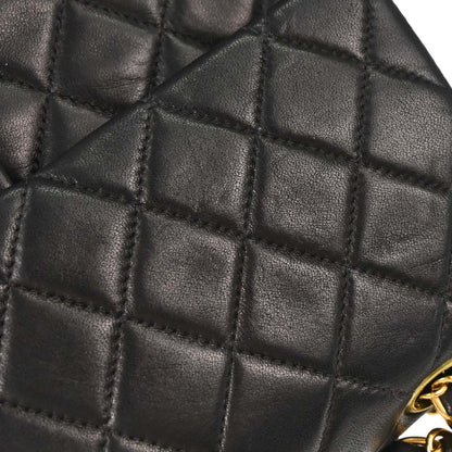 Chanel Black Lambskin Medium Classic Double Flap Shoulder Bag