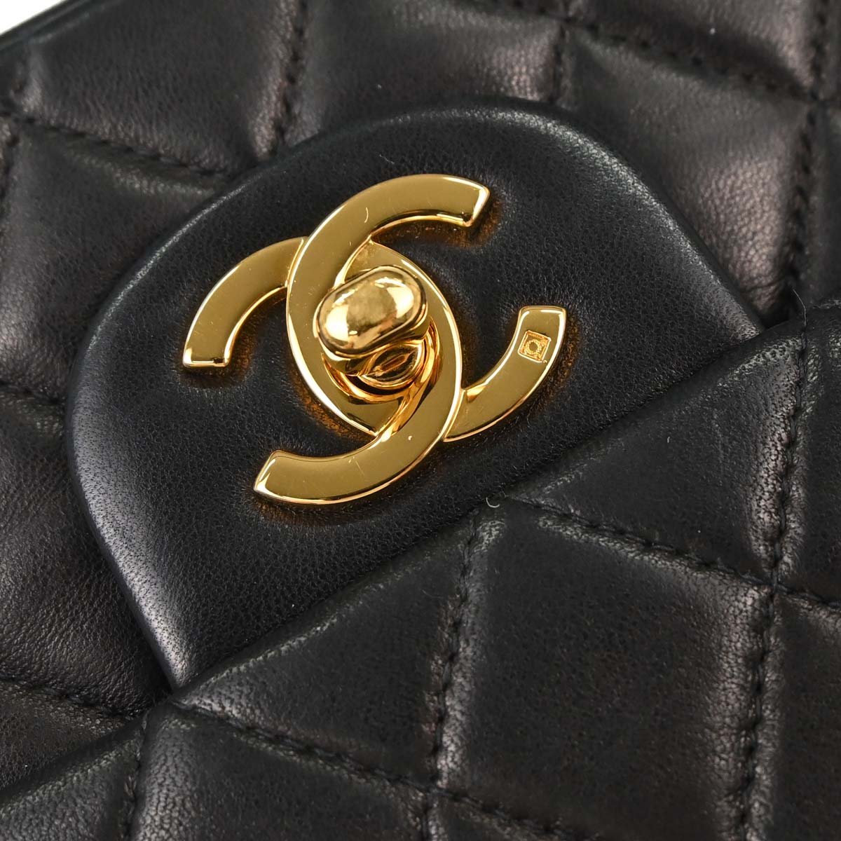 Chanel Black Lambskin Medium Classic Double Flap Shoulder Bag