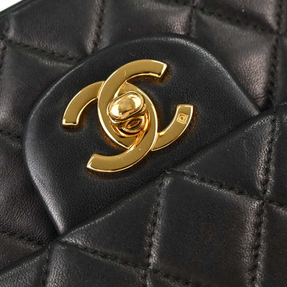 Chanel Black Lambskin Medium Classic Double Flap Shoulder Bag