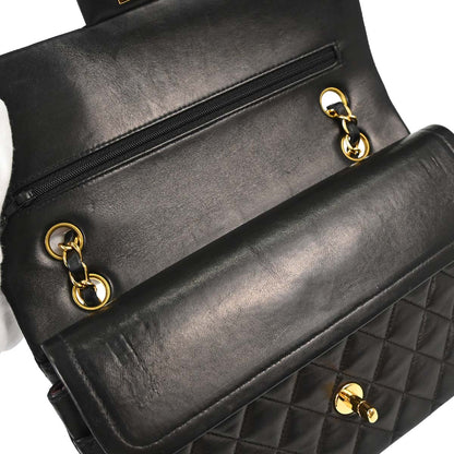 Chanel Black Lambskin Medium Classic Double Flap Shoulder Bag