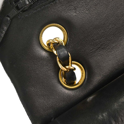 Chanel Black Lambskin Medium Classic Double Flap Shoulder Bag