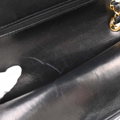 Chanel Black Lambskin Medium Classic Double Flap Shoulder Bag